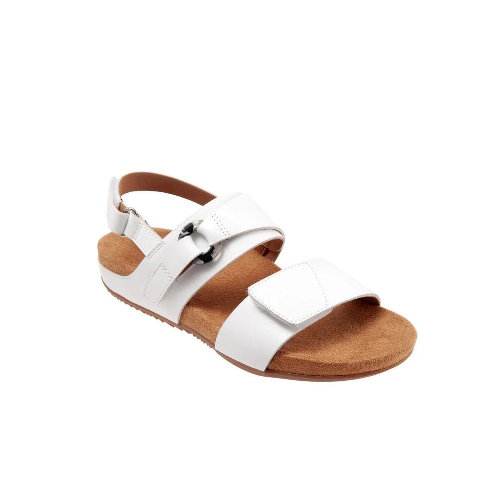 New Softwalk Benissa Sandal in White Leather Women's Size 9.5